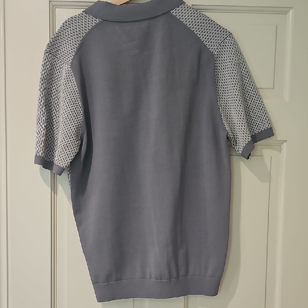 Reiss Textured Gray Polo Shirt - Picture 6 of 9